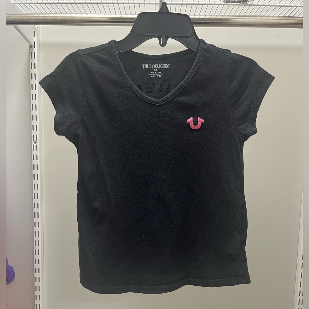 Navy Blue Branded Black True Religion T-Shirt size 6/6X
